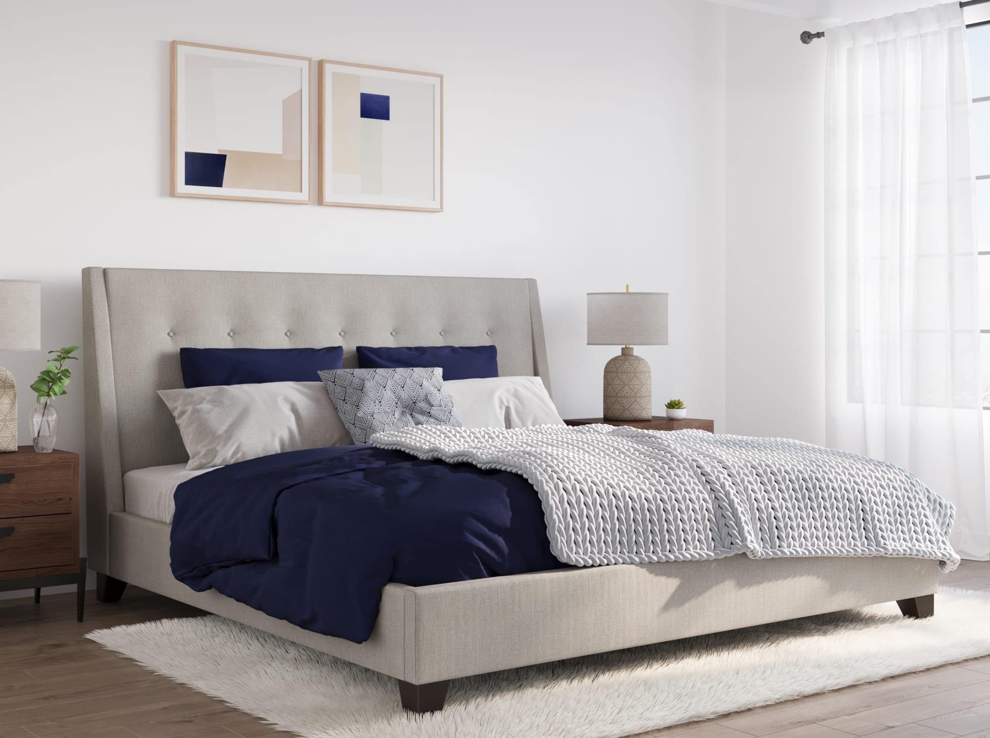 Modus Furniture Madera Putty Madera Full Bed- Putty