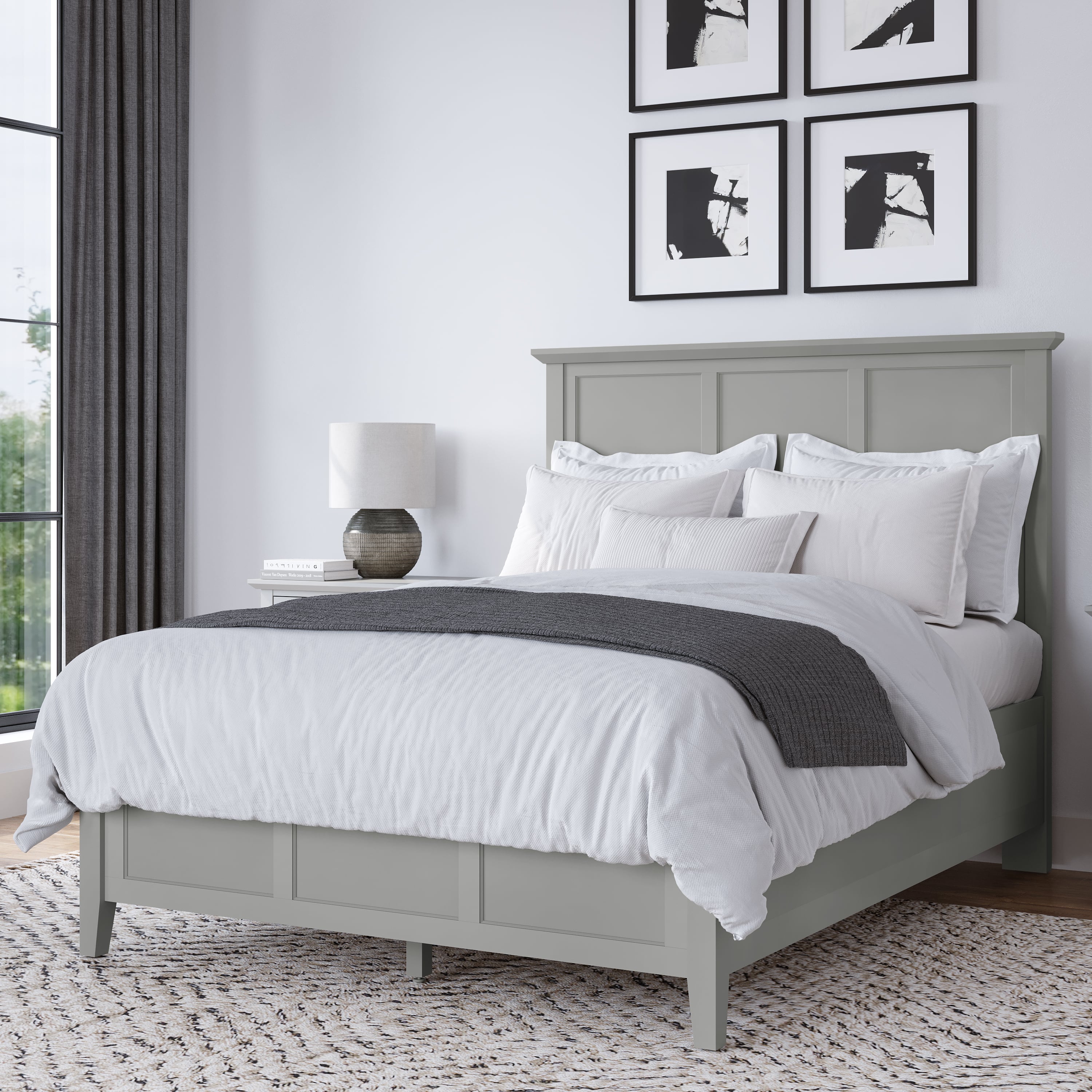 Modus Furniture Grace Elephant Grey Panel Queen Bed