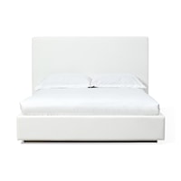 Cal King Upholstered Platform Bed in Pearl