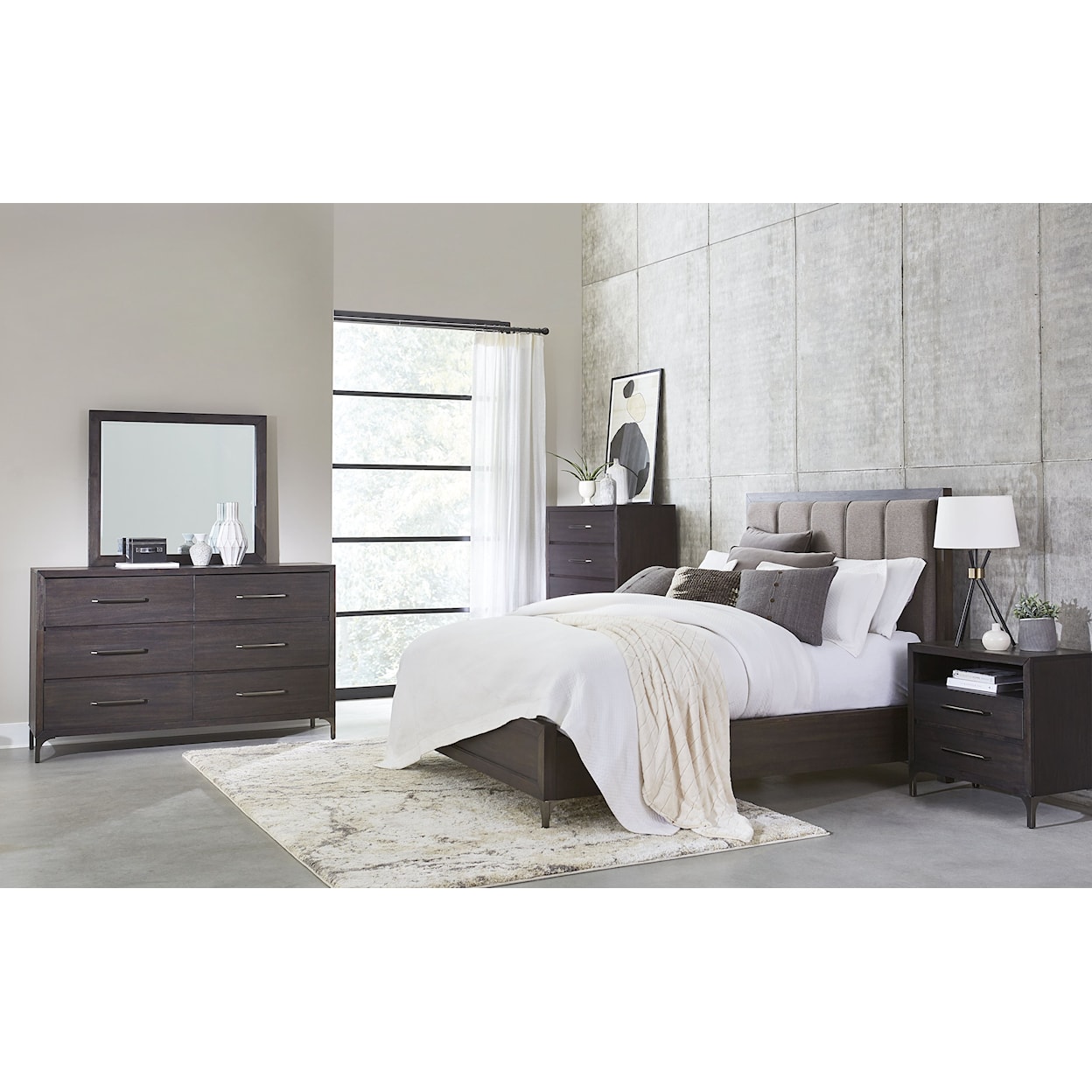 Modus International Lucerne California King Panel Bed in Vintage Coffee