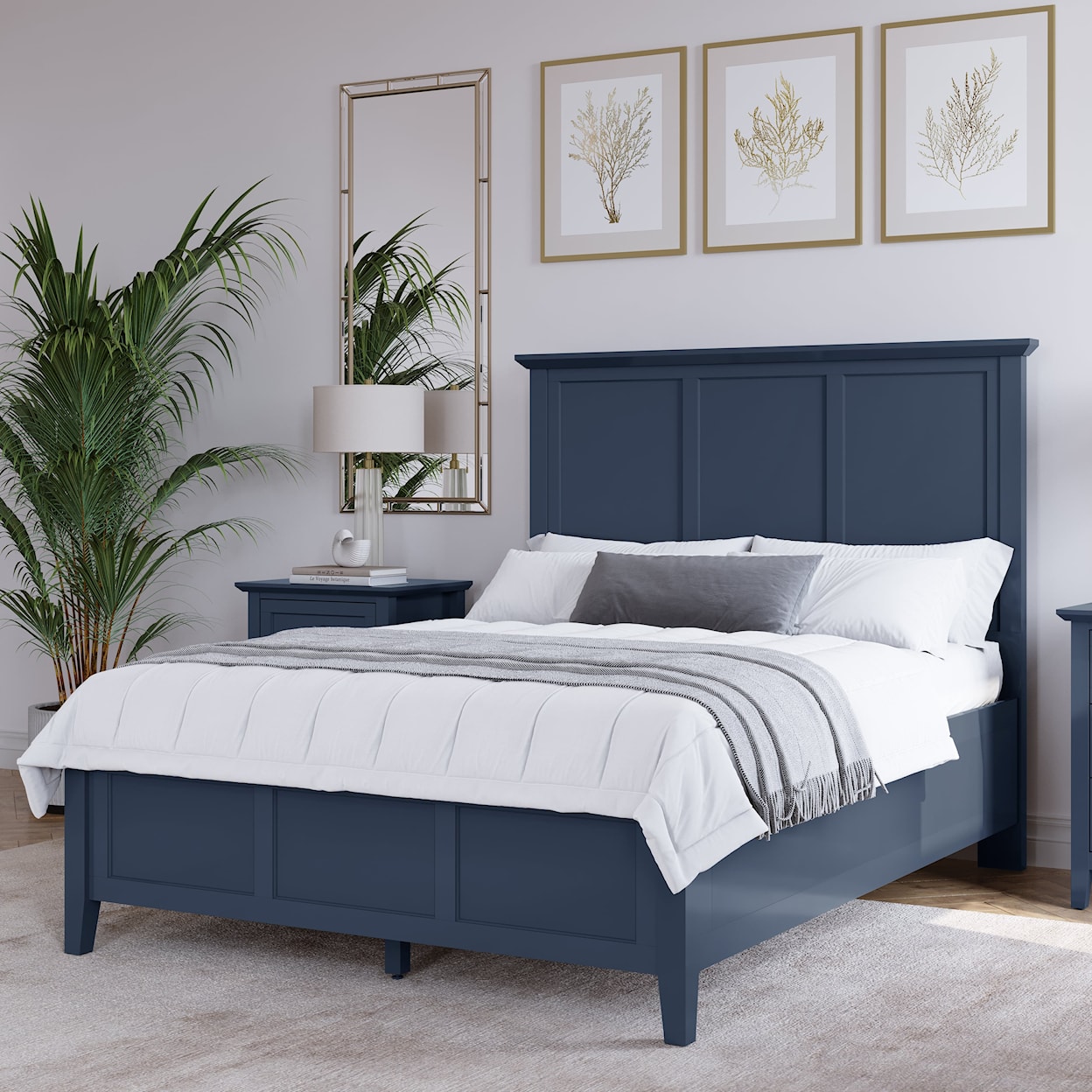 Modus International Grace Blueberry Panel California King Bed