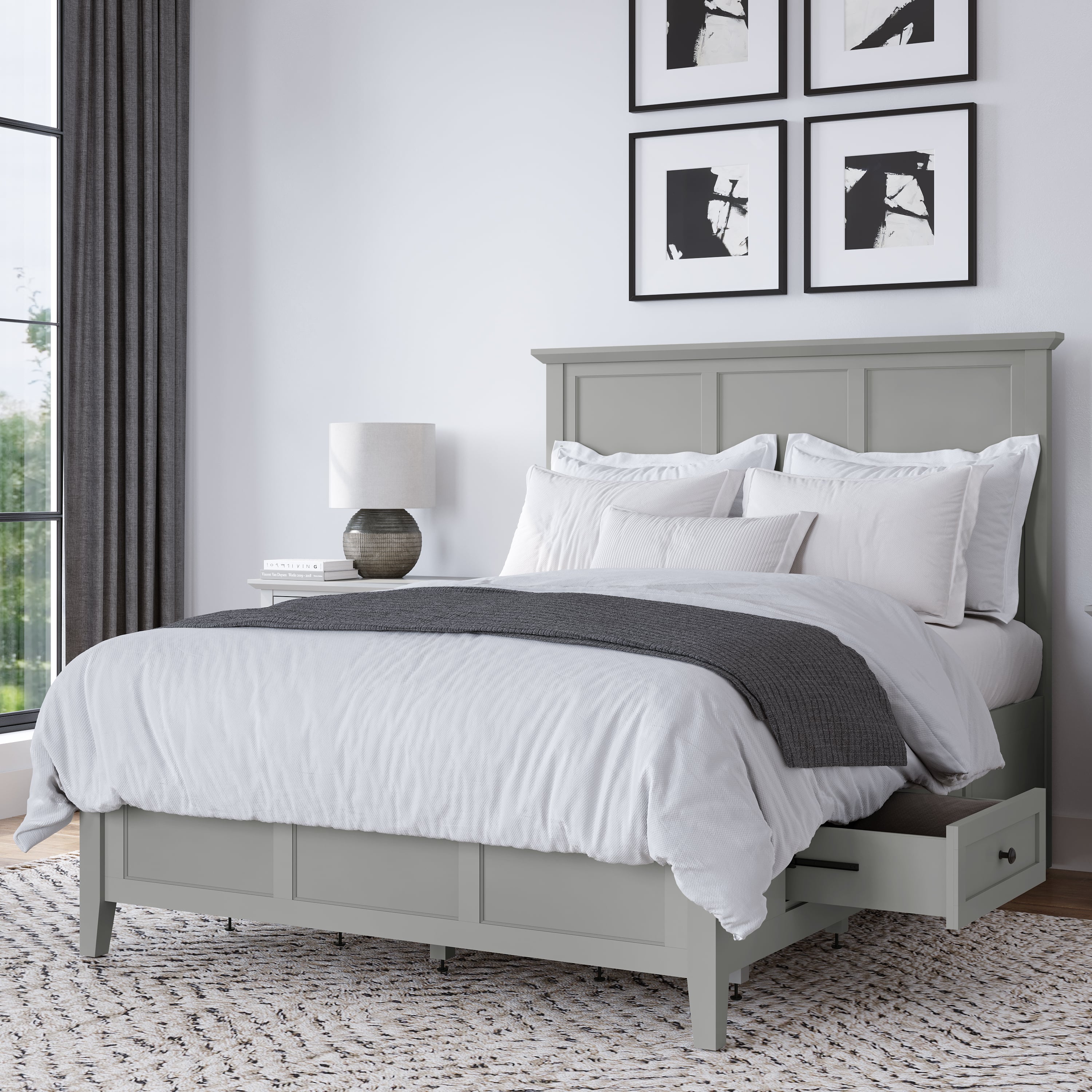 Modus Furniture Grace Elephant Grey Panel Queen Bed