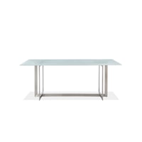 Cracked Glass Dining Table in Brushed Stainless Steel