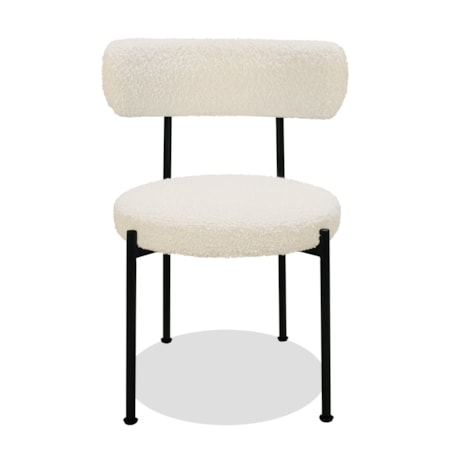 Upholstered Dining Chair - Ivory/Blk