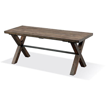 Reclaimed Wood and Metal Dining Bench