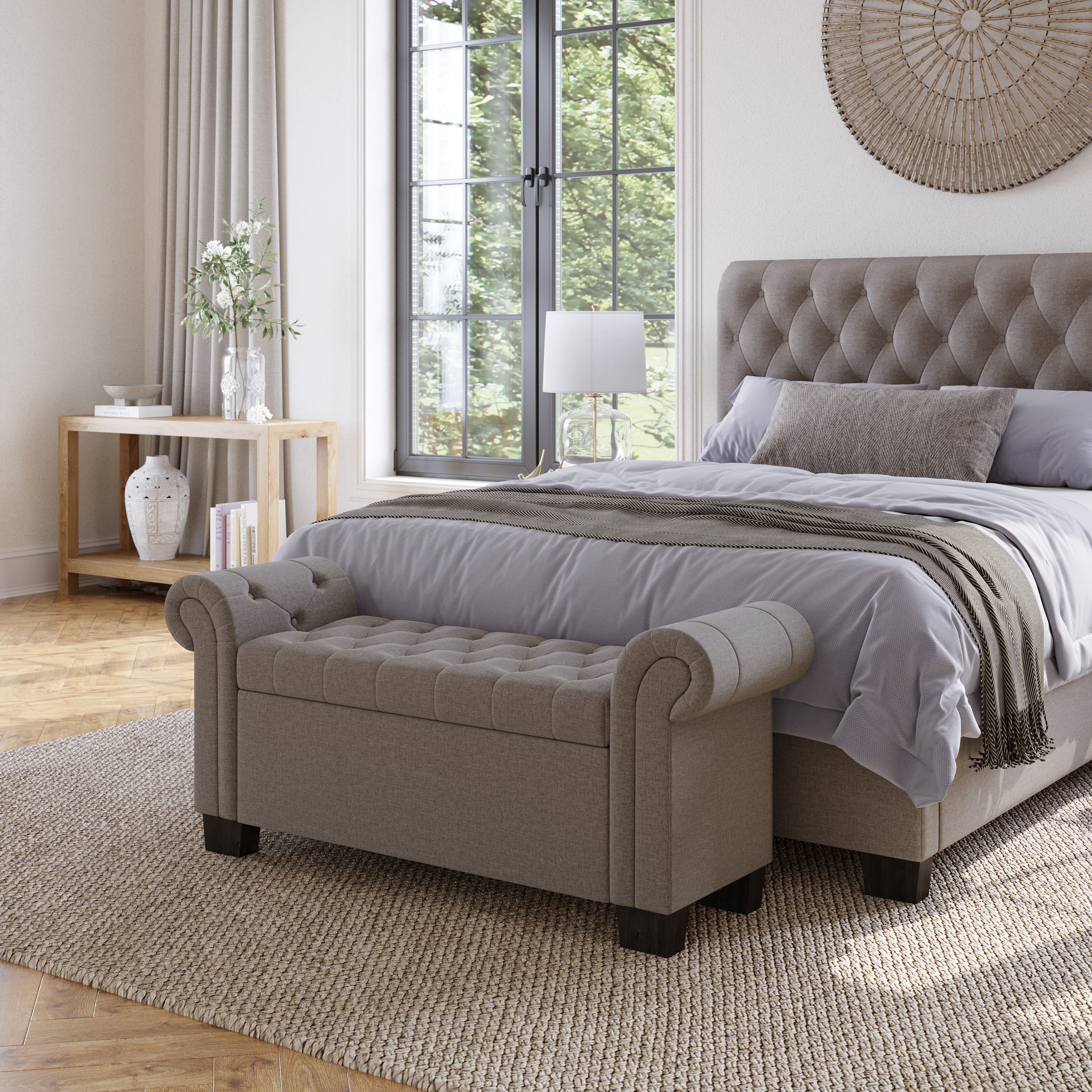 Modus Furniture Geneva Royal Rolled Arm Storage Bench