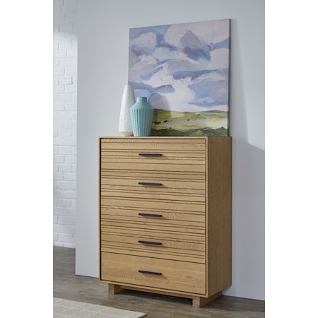 5-Drawer Slatted Chest