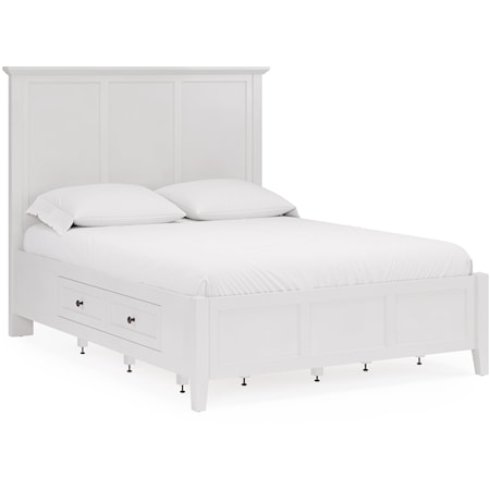 Transitional King Panel Bed with Storage