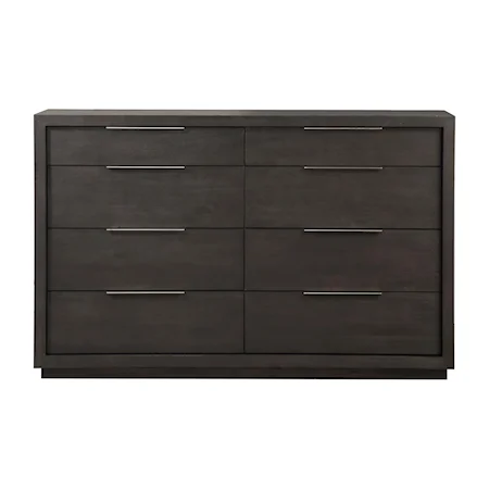 Contemporary 8-Drawer Dresser in Basalt Grey