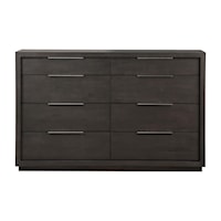 Contemporary 8-Drawer Dresser in Basalt Grey