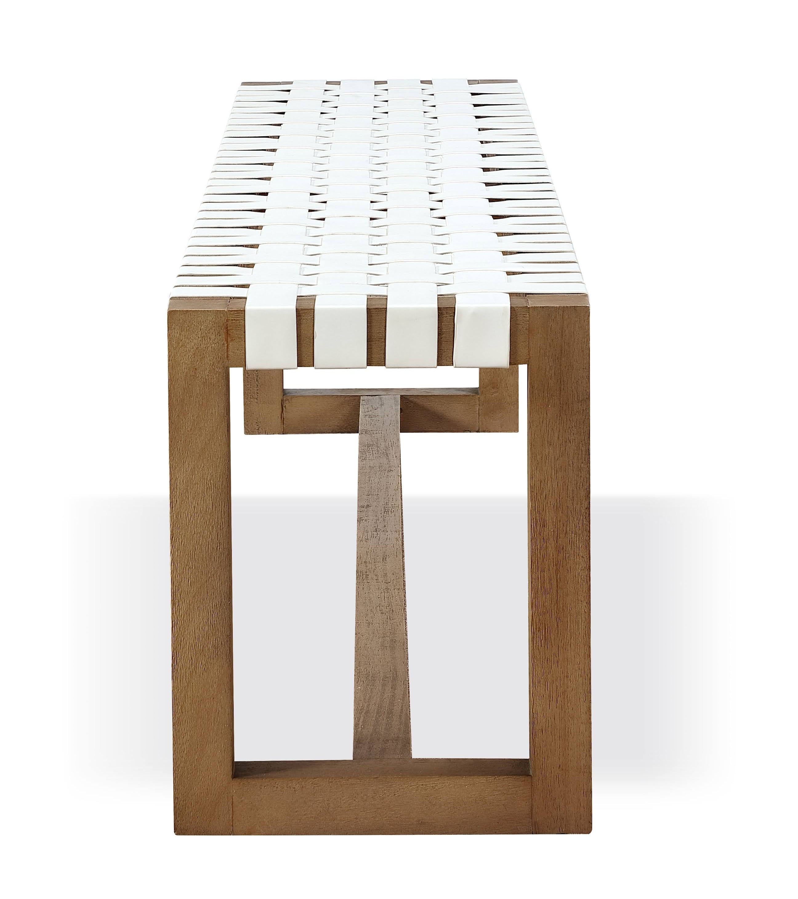 Modus Furniture One Dining Bench Woven - White/Bisque