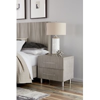 Contemporary Nightstand with Metal Legs