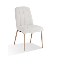 Mid-Century Modern Upholstered Dining Chair with Metal Legs