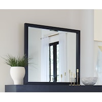 Beveled Glass Wall or Dresser Mirror in Navy Blue