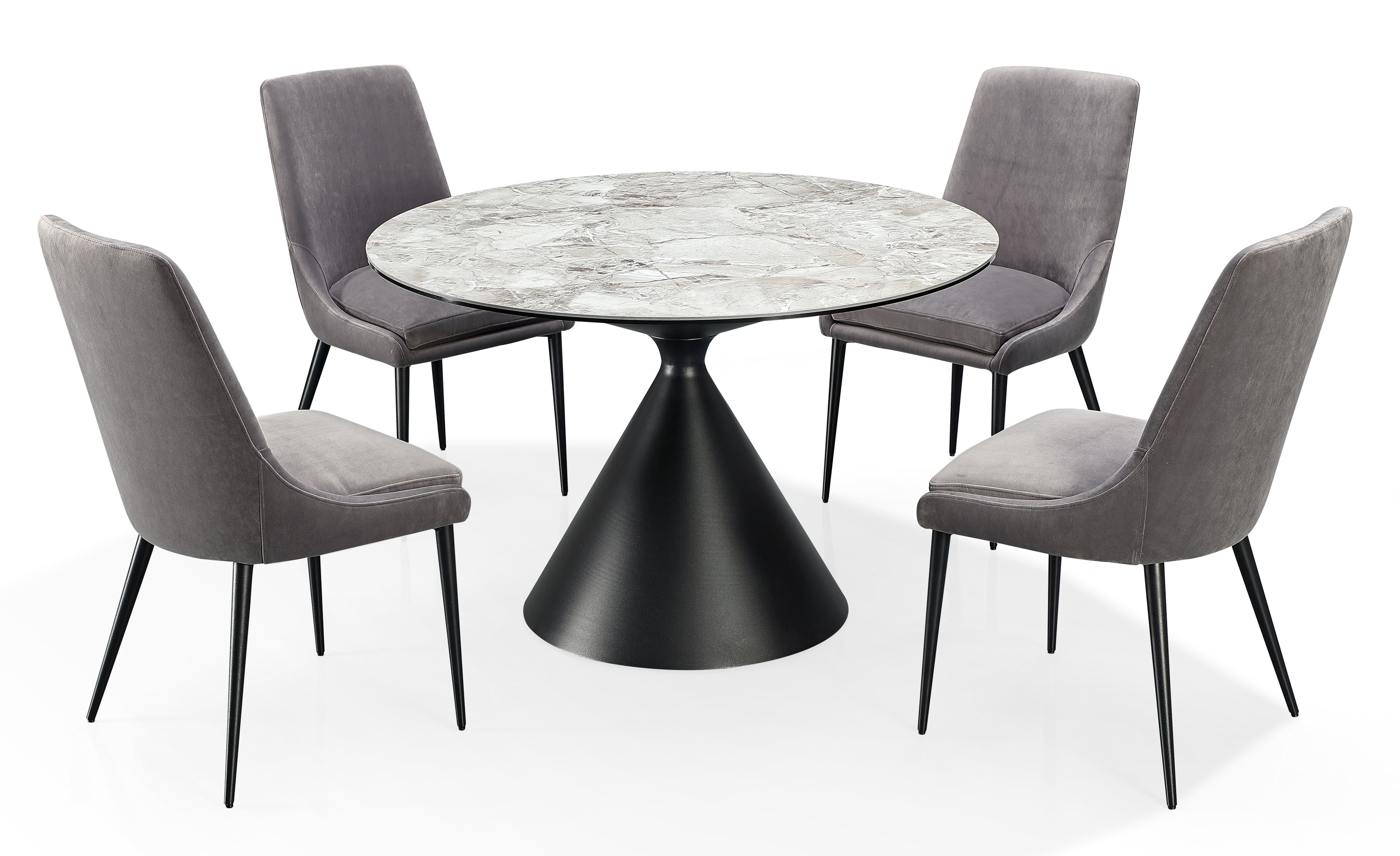 Modus International Winston FMNY60 Stone Top Metal Base Round Dining