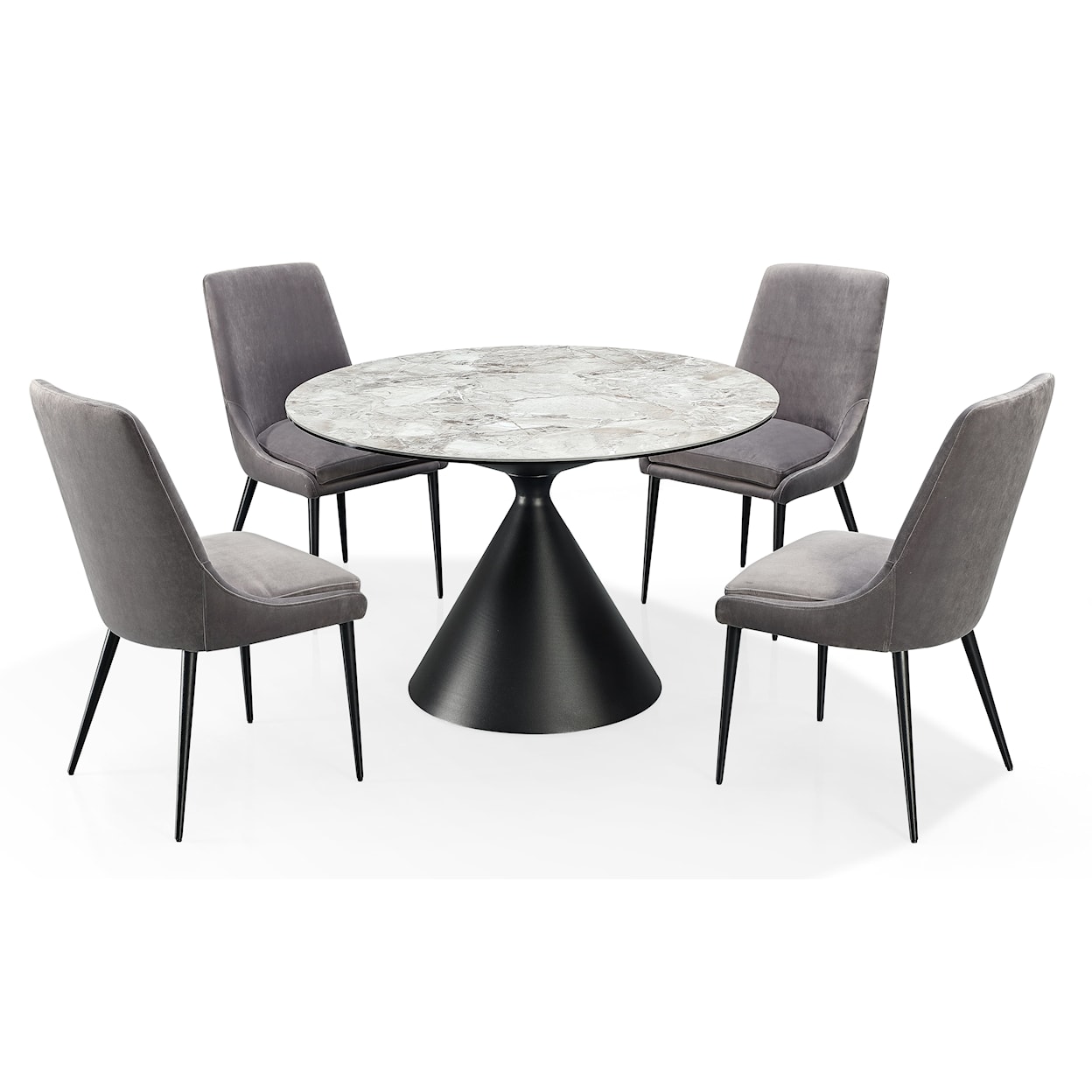 Modus International Winston Stone Top Metal Base Round Dining Table