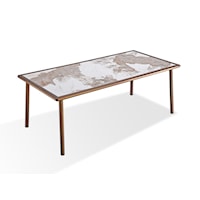 Tulum Stone Top Dining Table with Bronze Metal Base