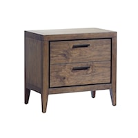 2-Drawer USB Charging Nightstand in Wild Oats Brown