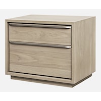 One Coastal Modern Two Drawer Usb-Charging Nightstand In Bisque