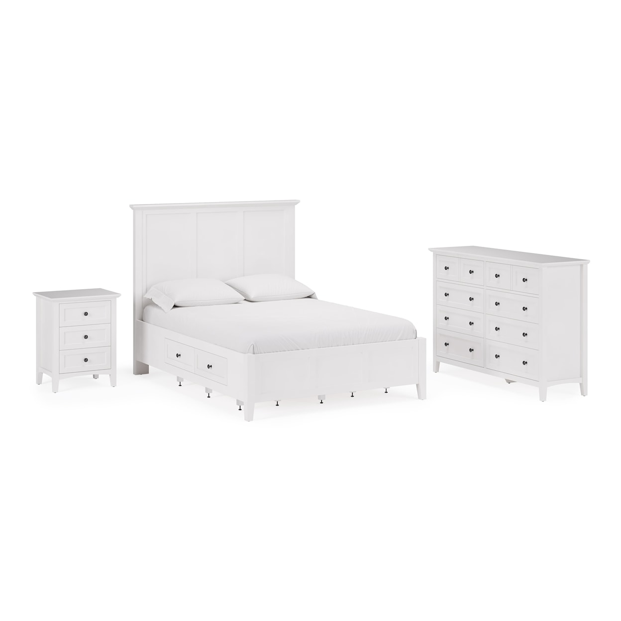 Modus International Grace Snowfall King Panel Bed with Storage