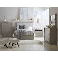 5 Piece King Upholstered Bedroom Set with Chest