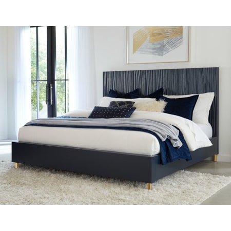 Queen Wave-Patterned Bed