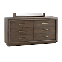 6-Drawer Wood Dresser in Big Bear Brown