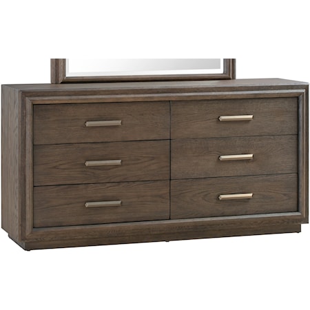 6-Drawer Wood Dresser in Big Bear Brown