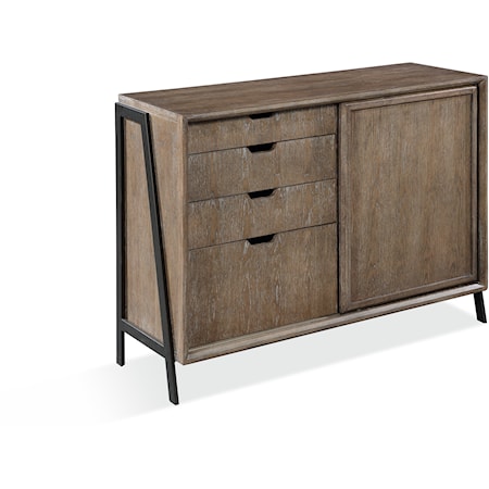 Wood and Metal Credenza
