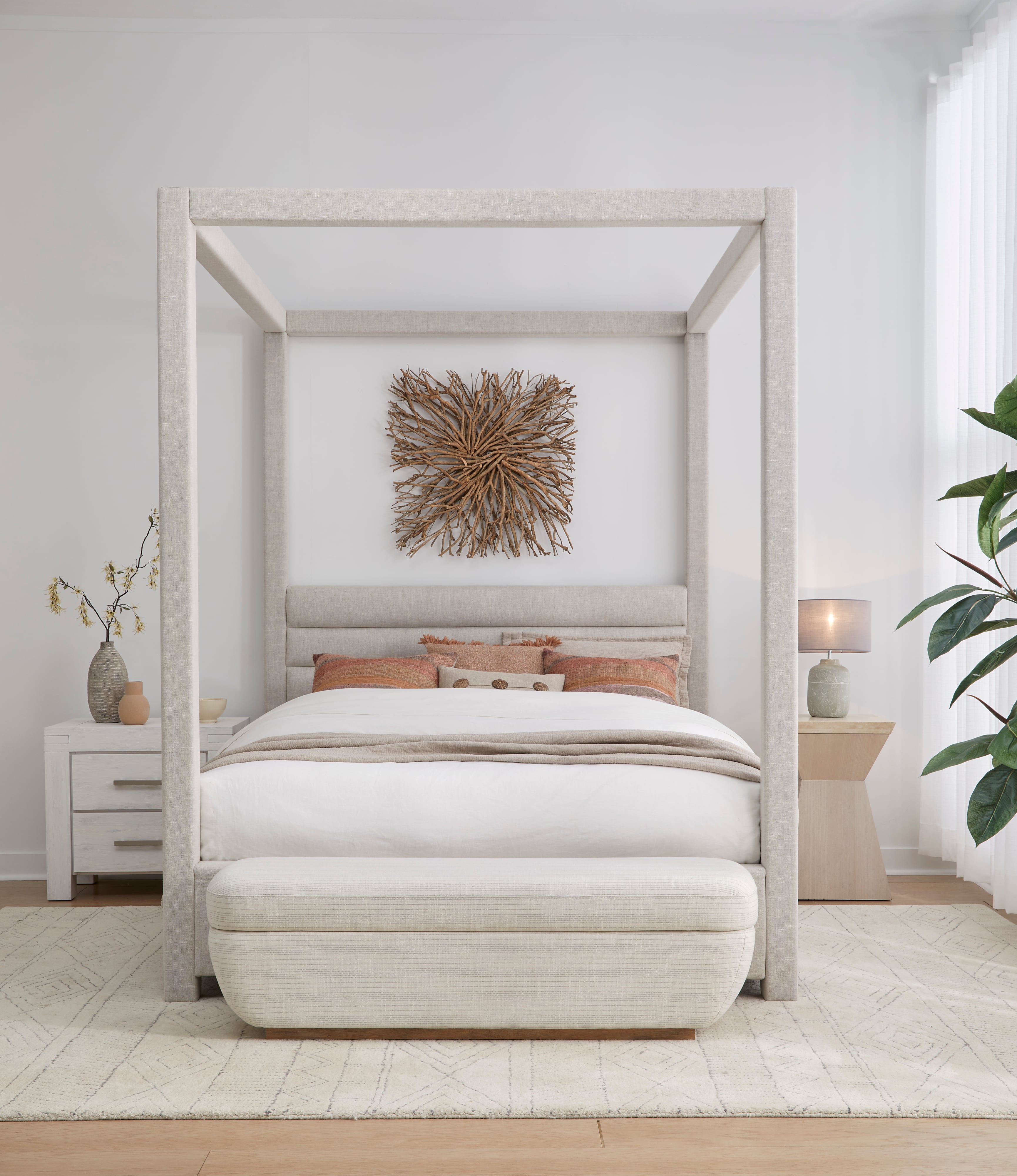 Modus Furniture Rockford Queen Upholstered Canopy Bed