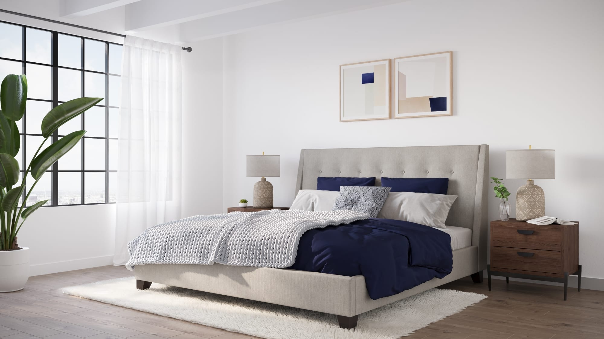 Modus Furniture Madera Putty Madera Full Bed- Putty