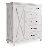 Solid Wood Gentleman's Chest in Rustic White