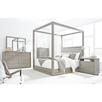 5 Piece King Canopy Bedroom Set with Chest