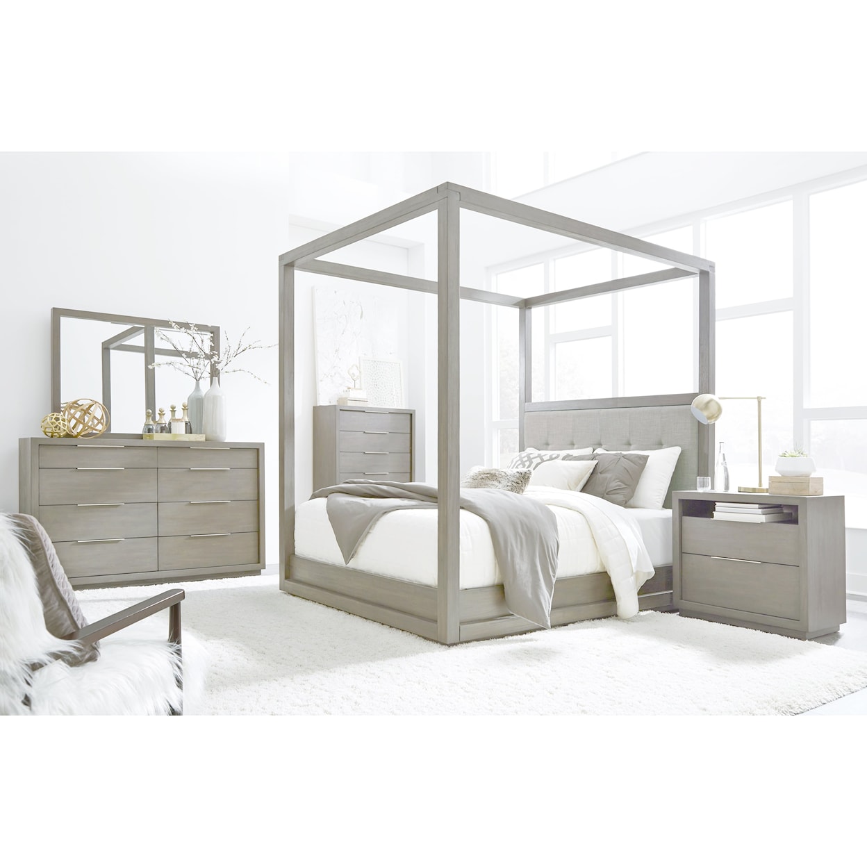 Modus International Oxford 6 Piece Queen Canopy Bedroom Set