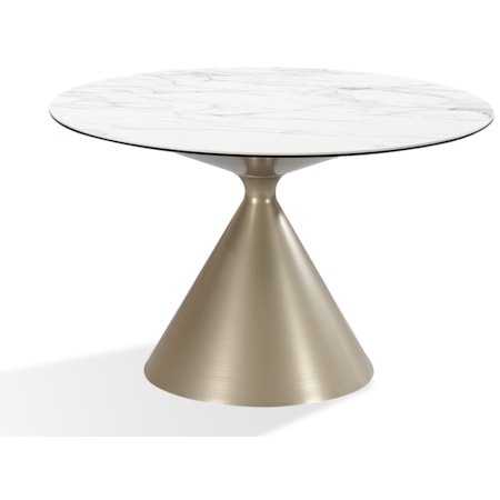 Stone Top Metal Base Round Dining Table
