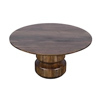 Mid-Century Modern Solid Wood Round Coffee Table