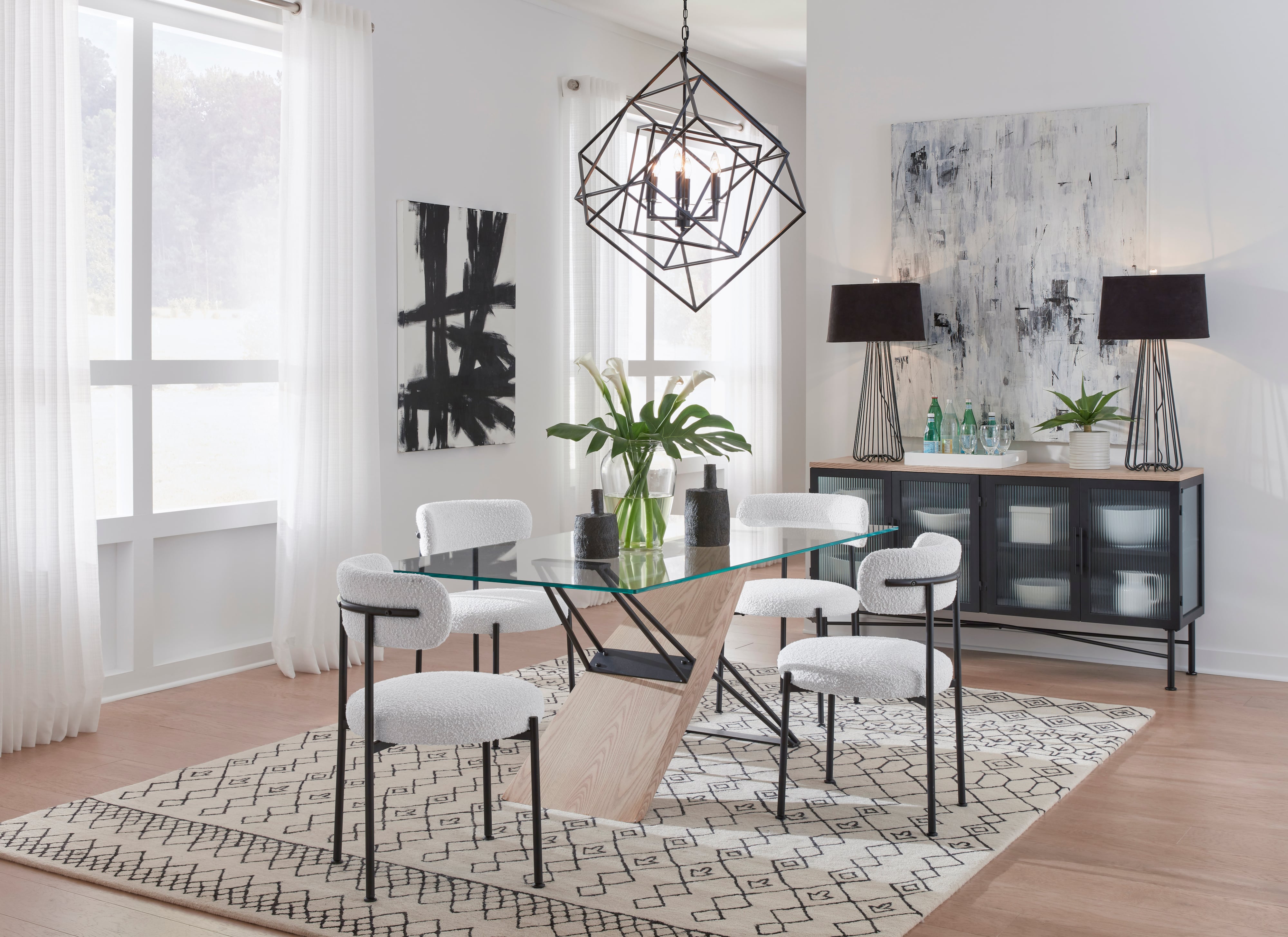 Modus Furniture Aere Upholstered Dining Chair - Ivory/Blk