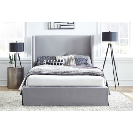 Cresta Full Upholstered Skirted Storage Bed