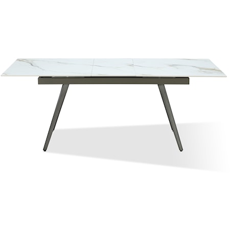 Extendable Stone Top Metal Leg Dining Table