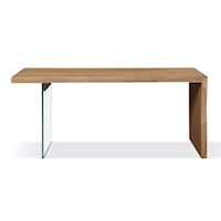 Contemporary Writing Desk in White Oak and Glass