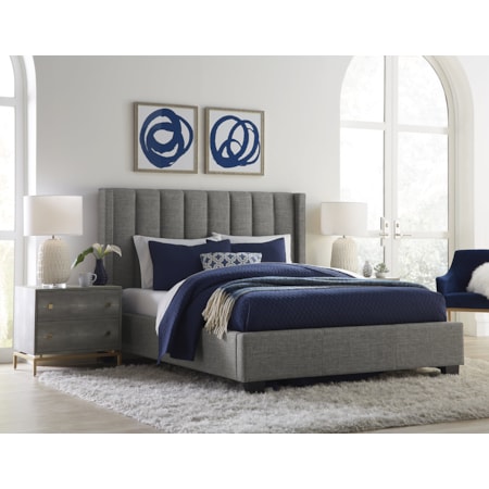 Queen Palermo Uph Wingback Platform Bed
