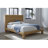 California King Solid Oak Slatted Platform Bed in Blonde