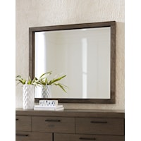 Beveled Glass Landscape Mirror in Wild Oats Brown