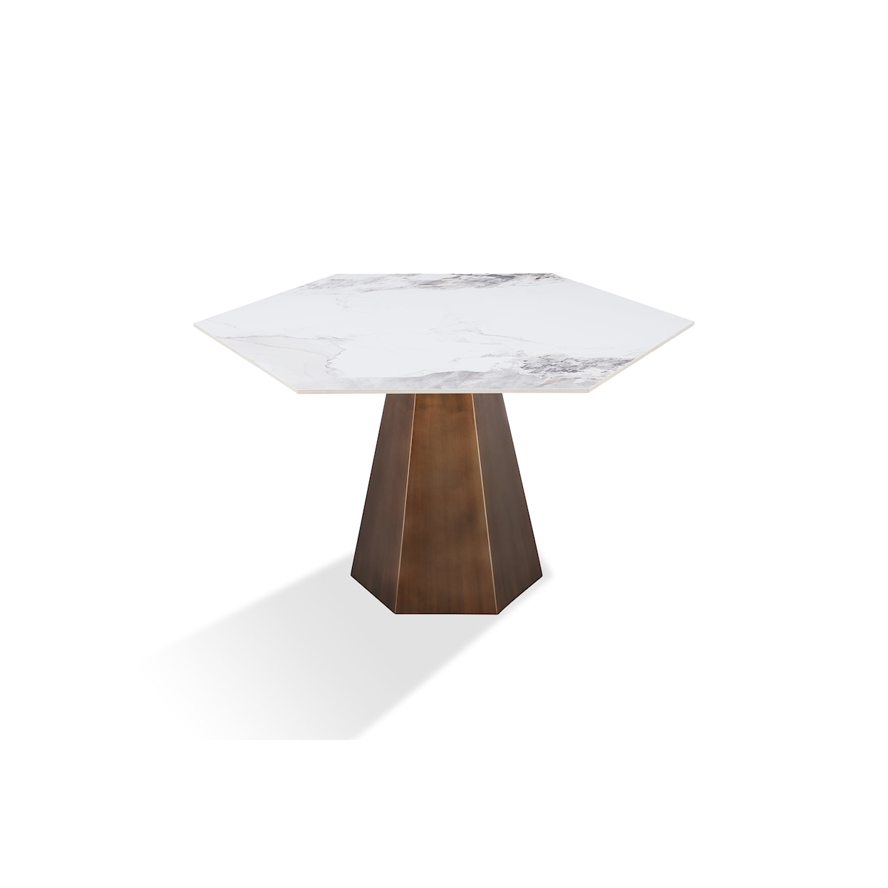 Modus International Crossroads 2.0 Balos Stone Top Hexagonal Dining Table