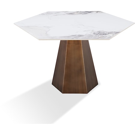 Balos Stone Top Hexagonal Dining Table