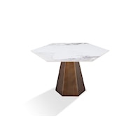 Balos Stone Top Hexagonal Dining Table in Chanelle and Bronze