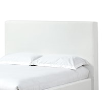 California King Upholstered Modern Headboard in Pearl Performance Fabric