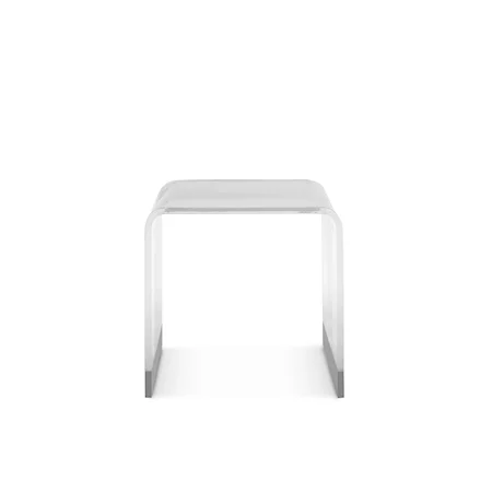 End Table in Clear Acrylic and Brushed Stainless Steel