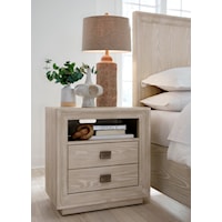 Contemporary 2-Drawer Nightstand with USB Charging Ports