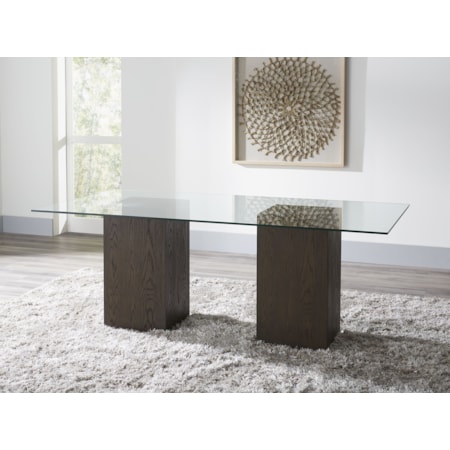 Rectangular Glass Table in French Roast